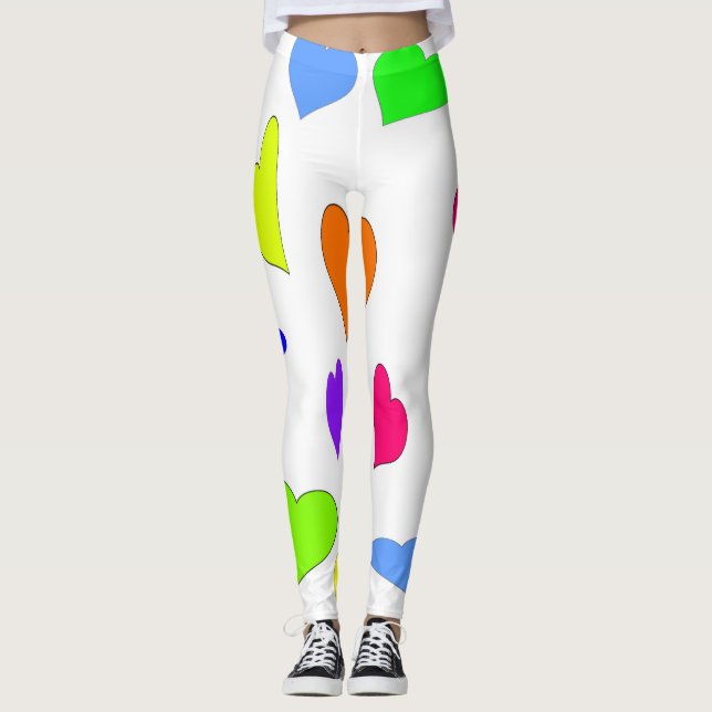 Colored Hearts Leggings (Front)