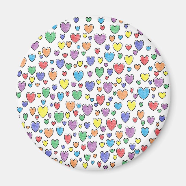Colored Hearts Magnet (Front)