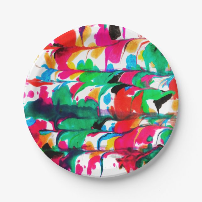 Colored hearts paper plates (Front)