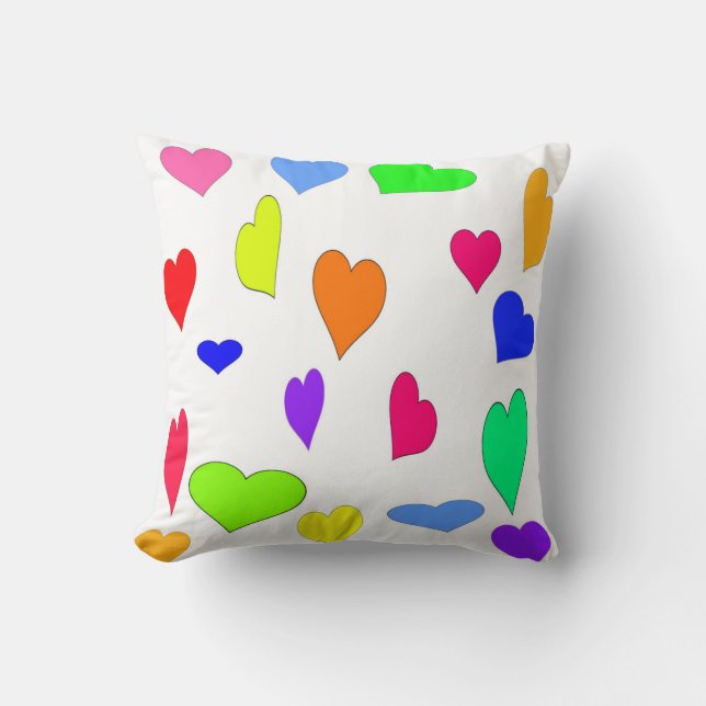 Colored Hearts Pillow (Front)