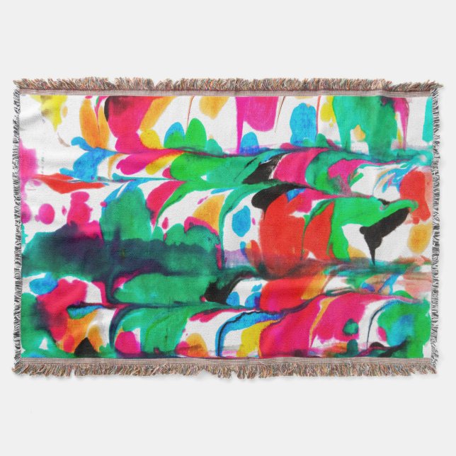 Colored hearts throw blanket (Front)