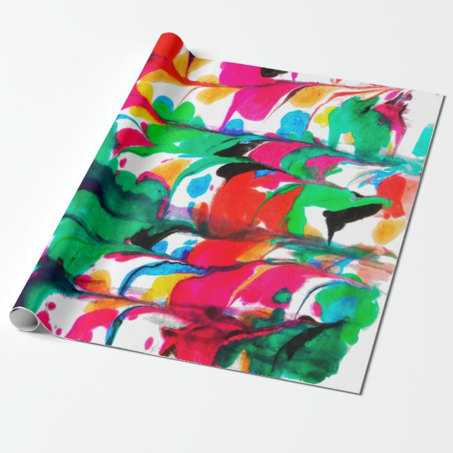Colored hearts wrapping paper (Unrolled)