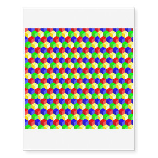 Colored hexagons temporary tattoos