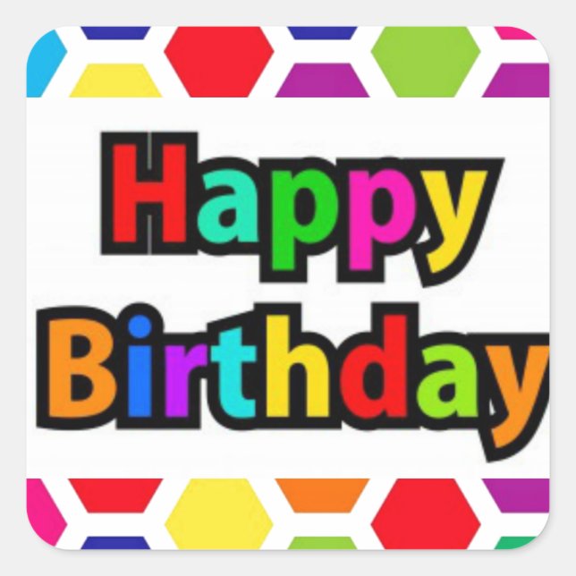 Colored Honeycomb Square Sticker (Front)