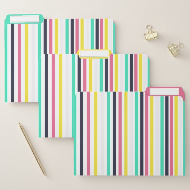 Colored Horizontal Stripes  File Folder (Set)