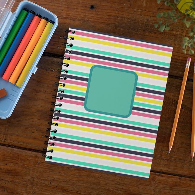 Colored Horizontal Stripes  Notebook (Colored Horizontal Stripes Notebook)