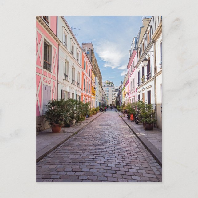 Colored houses in Rue Cremieux - Paris Postcard (Front)