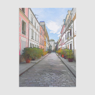 Colored houses in Rue Cremieux - Paris Tissue Paper