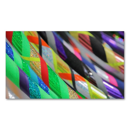 colored hula hoop business card magnet