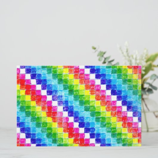 Colored In Graph Paper Squares (Standing Front)