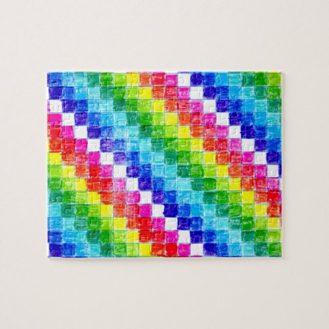 Colored In Graph Paper Squares Jigsaw Puzzle (Horizontal)