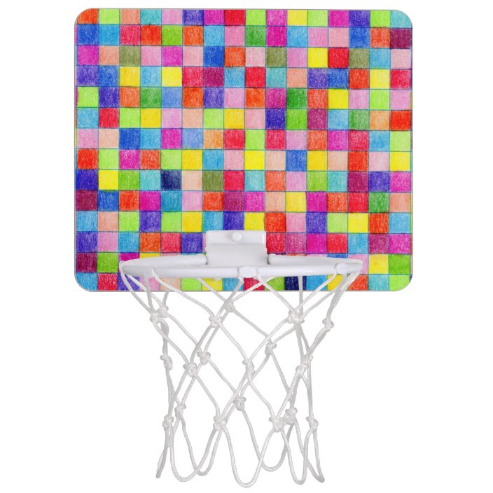 Colored In Graph Paper Squares Mini Basketball Hoop Zazzle Com