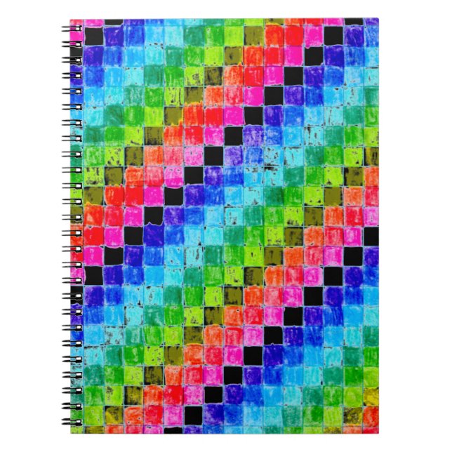 Colored In Graph Paper Squares Notebook (Front)