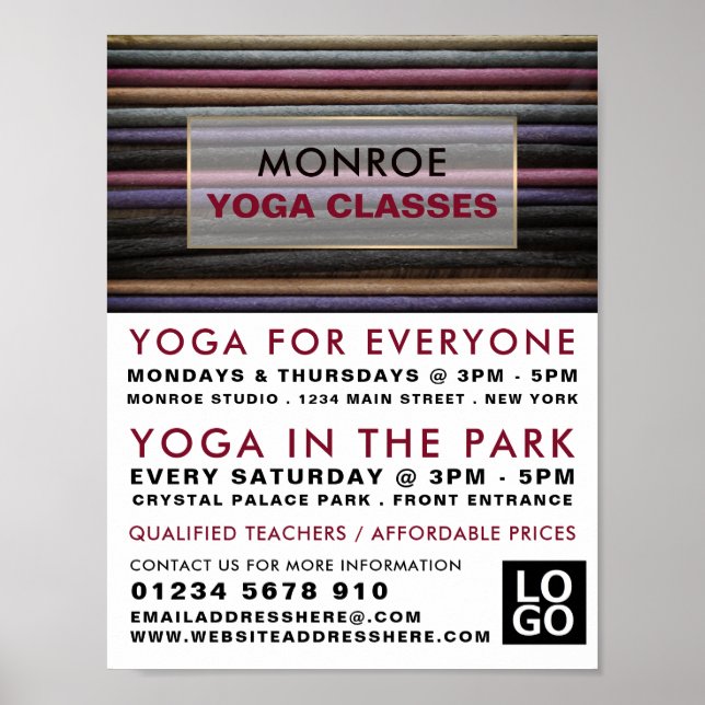 Colored Incense, Yoga Class Advertising Poster (Front)
