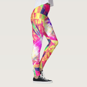 Colored inclined or stretched rectangles, brightne leggings