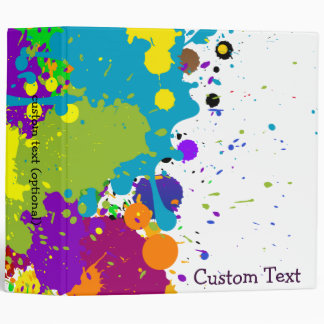 Colored Inky Splats 3 Ring Binder