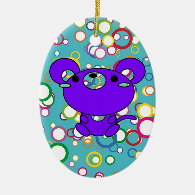 Colored Kittys on Circles Ornament (Front)