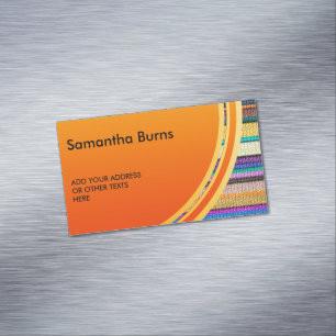 Colored knitting Stripes seamless pattern 1 Business Card Magnet