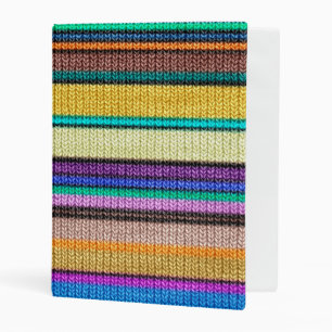 Colored knitting Stripes seamless pattern 1 Mini Binder