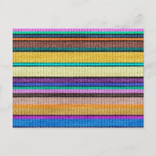 Colored knitting Stripes seamless pattern 1 Postcard