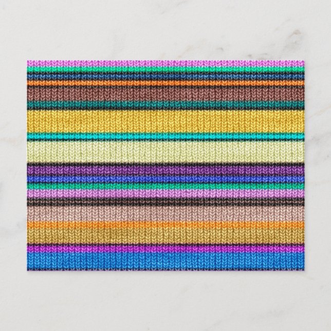 Colored knitting Stripes seamless pattern 1 Postcard (Front)