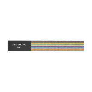 Colored knitting Stripes seamless pattern 1 Wrap Around Address Label