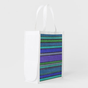 Colored knitting Stripes seamless pattern 2 Grocery Bag