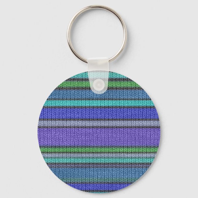 Colored knitting Stripes seamless pattern 2 Keychain (Front)