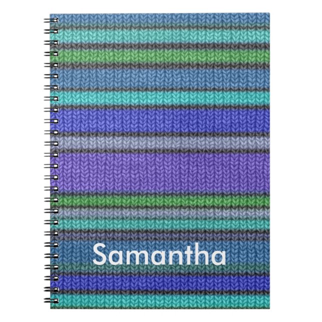 Colored knitting Stripes seamless pattern 2 Notebook (Front)