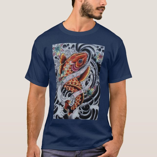 Colored KOI Tattoo look Tee (Front)