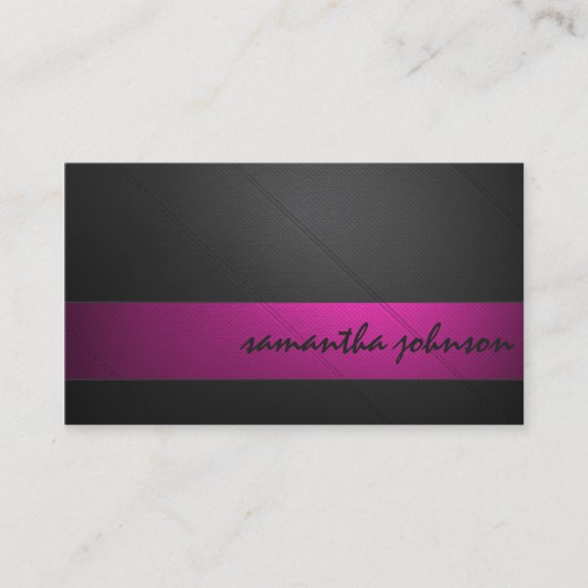 Colored Leather in Hot Pink Business Card (Front)
