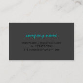 Colored Leather in Teal Business Card (Back)