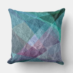 Colored Leather Throw Pillow