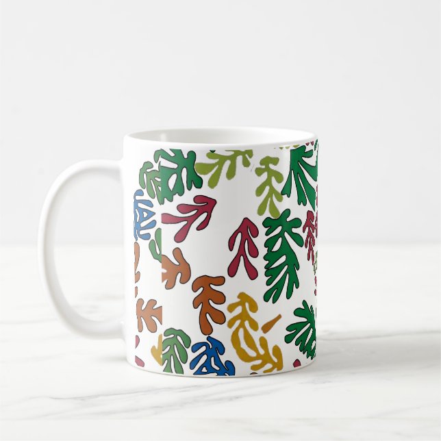 Colored Leaves, MAtisse Style Coffee Mug (Left)