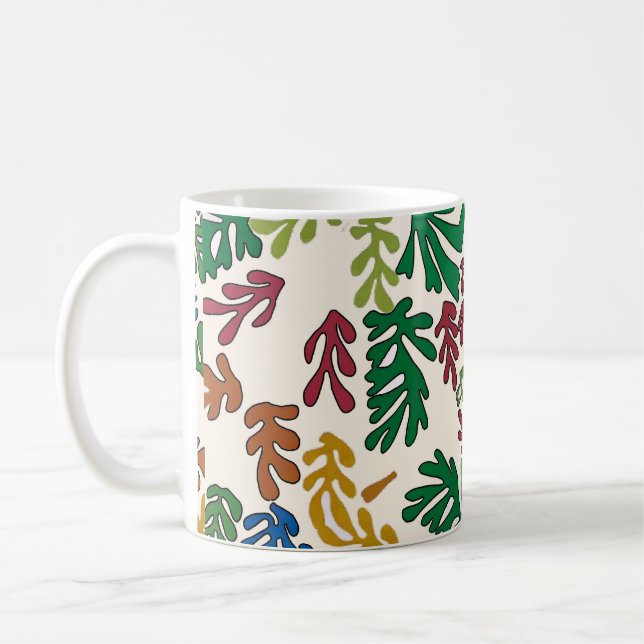 Colored Leaves, MAtisse Style Coffee Mug (Left)