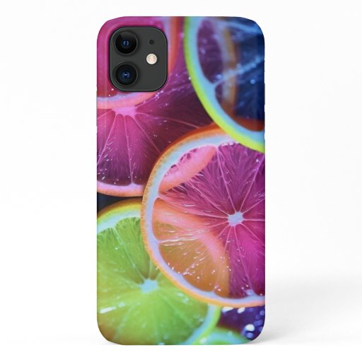 colored lemon slices iPhone 11 case