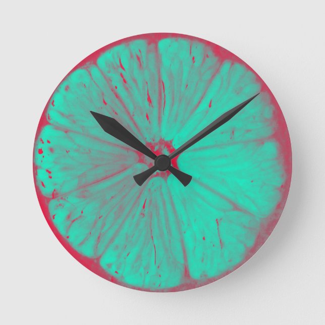 Colored Lemons Round Clock (Front)