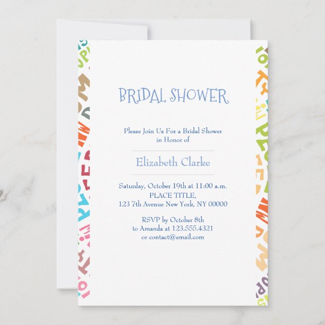 Colored Letters Invitation (Front)