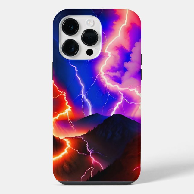 Colored Lightning Mountain One iPhone Case (Back)