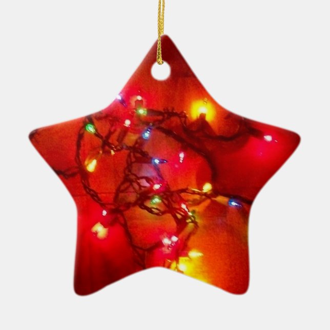 'Colored Lights'  Star Ornament (Front)