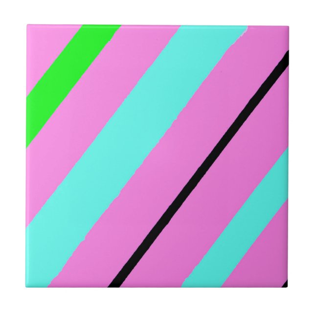 Colored lines ceramic tile (Front)