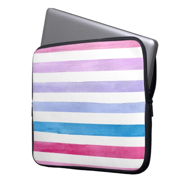 Colored lines laptop sleeve (Front Left)