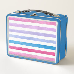 Colored lines metal lunch box
