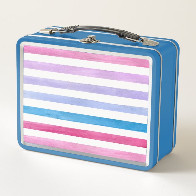 Colored lines metal lunch box (Front)