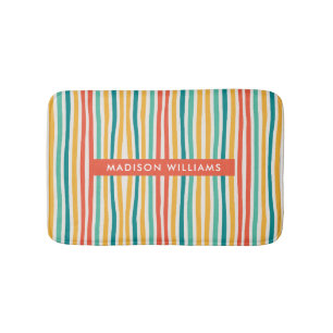 Colored Lines Minimalist Bath Mat