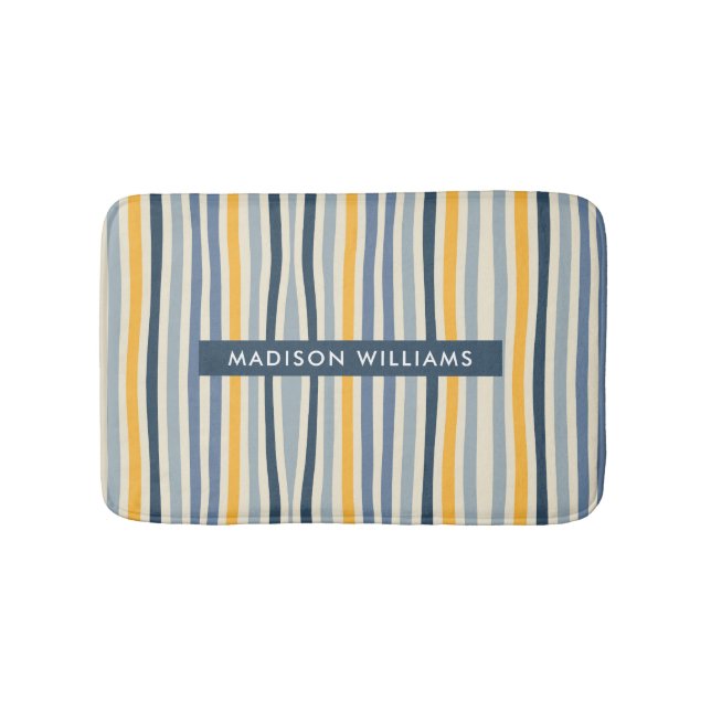 Colored Lines Minimalist  Bath Mat (Front)