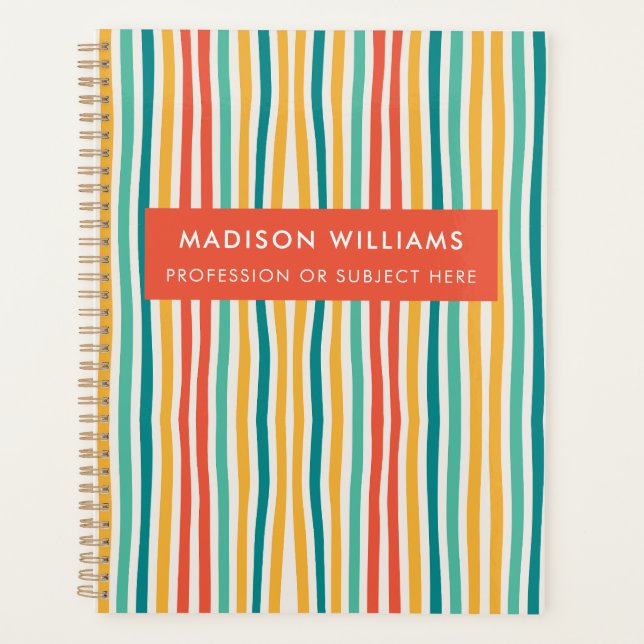 Colored Lines Modern Flowers Planner (Front)