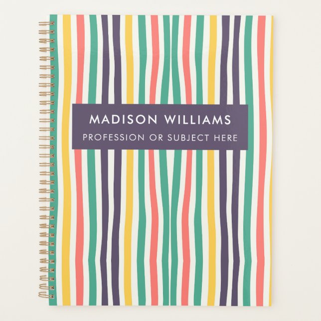 Colored Lines Modern Flowers Planner (Front)