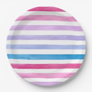 Colored lines paper plates