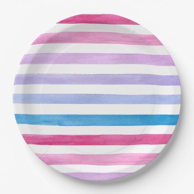 Colored lines paper plates (Front)